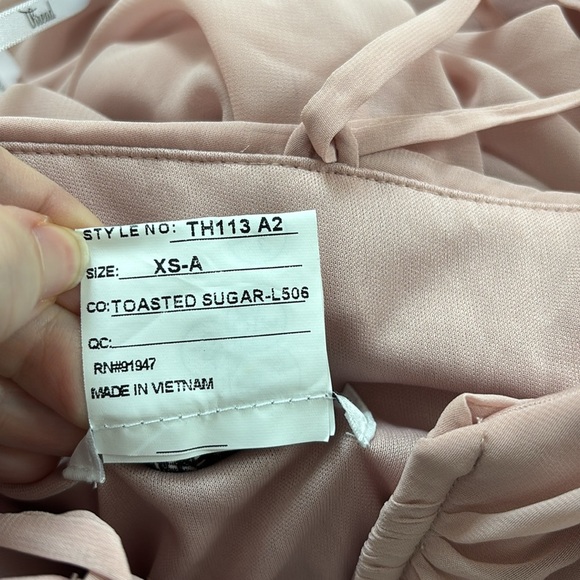 NWT Dessy Collection plunging v neck rose pink mauve long formal maxi dress - Picture 9 of 9